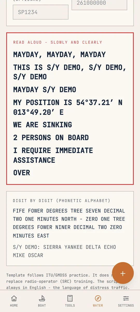 MAYDAY radio prompter screen
